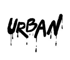 spray grafite palavra urbana isolada no branco. símbolo grunge vetor