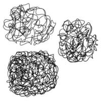 caos de rabisco desenhado à mão círculo abstrato isolado no fundo branco vetor