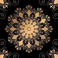 fundo de design de mandala ornamental de luxo em ouro vetor