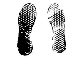 silhueta de sapatos de tênis humanos de pegadas vetor