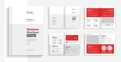 modelo de folheto ou folheto de negócios corporativos profissional mínimo, design de folheto da empresa de várias páginas vetor
