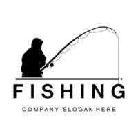 design de logotipo de pesca, ilustração vetorial de caça de peixe vetor