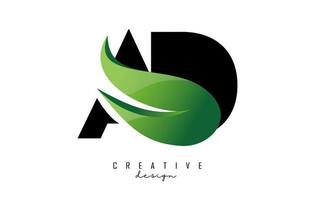 ilustração em vetor de anúncio de anúncio de letras abstratas com design de folha verde.