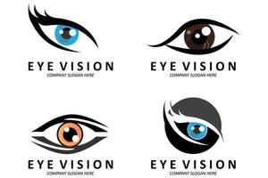 design de logotipo de olhos, visão do mundo, ilustração vetorial de órgãos vetor