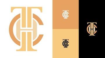 conceito de design de logotipo de negócios de vestuário de moda monograma thc vetor