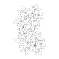 desenho de flor de sino para colorir de elemento gráfico de impressão de estilo doodle vetor