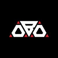 design de logotipo de letra triângulo obo com forma de triângulo. monograma de design de logotipo de triângulo obo. modelo de logotipo de vetor de triângulo obo com cor vermelha. logotipo triangular obo logotipo simples, elegante e luxuoso. obo