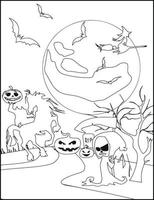 desenhos de halloween para colorir vetor