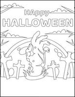 desenhos de halloween para colorir 9402886 Vetor no Vecteezy