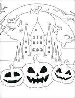 desenhos de halloween para colorir vetor