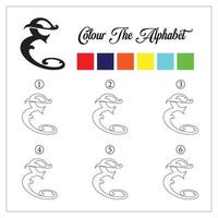 alfabeto para colorir. educar seu filho com conhecimento de coloração. vetor