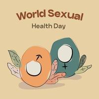 vetor de ilustração do dia mundial da saúde sexual do elemento de arte de linha. adequado para mídia social de conteúdo, ferramenta de marketing e publicidade