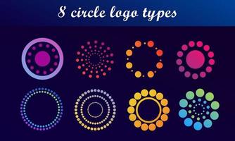 conjunto de logotipos de ponto circular brilhante