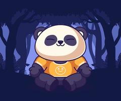 ilustração de mascote panda bonito, ícone de estilo cartoon plana. vetor