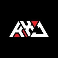 design de logotipo de letra de triângulo kxj com forma de triângulo. monograma de design de logotipo de triângulo kxj. modelo de logotipo de vetor de triângulo kxj com cor vermelha. kxj logotipo triangular logotipo simples, elegante e luxuoso. kxj