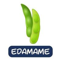 vetor de legumes edamame dos desenhos animados isolado no fundo branco