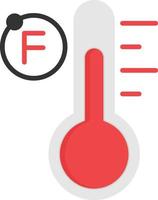 ícone plano Fahrenheit vetor