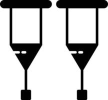 ícone de glifo de muletas vetor