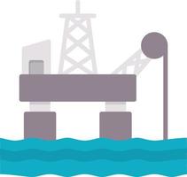 ícone plano de plataforma de petróleo vetor