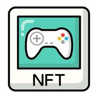 ícone do jogo, token não fungível, tecnologia digital. vetor