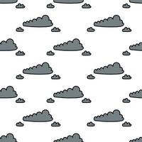 padrão sem emenda com nuvens. impressão de doodle fofo com nuvens. fundo vetorial para têxteis. vetor