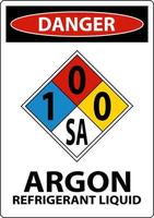 nfpa aviso líquido refrigerante argônio 1-0-0-sa sinal vetor