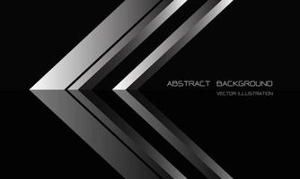 direção abstrata da seta de prata em preto com espaço em branco para design de texto vetor de fundo futurista de luxo moderno