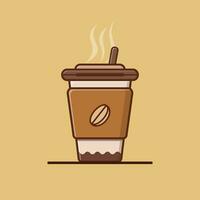 ilustração em vetor ícone de café quente em uma xícara. conceito de bebida. design premium simples