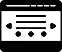 ícone de glifo de página de janela vetor