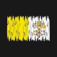 pinceladas de bandeira do Vaticano. bandeira nacional vetor