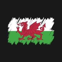 vetor de escova de bandeira de gales. bandeira nacional