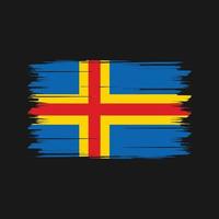 escova de bandeira das ilhas aland. bandeira nacional vetor