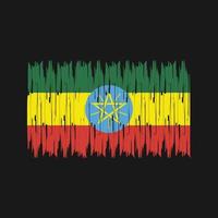 pinceladas de bandeira da etiópia. bandeira nacional vetor