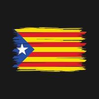 escova de bandeira da Catalunha. bandeira nacional vetor