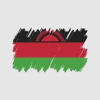 vetor de pincel de bandeira do malawi. bandeira nacional
