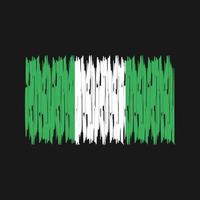 pinceladas de bandeira da nigéria. bandeira nacional vetor