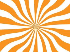 raios de sol estilo vintage retrô em fundo laranja e branco, fundo de padrão sunburst. raios. ilustração vetorial de bandeira de verão. vetor