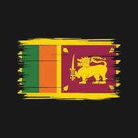 pincel de bandeira do sri lanka. bandeira nacional vetor