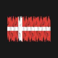 pinceladas de bandeira da Dinamarca. bandeira nacional vetor