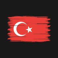 escova de bandeira da turquia. bandeira nacional vetor