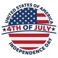 feliz 4 de julho dia da independência dos estados unidos da américa vetor de design de t-shirt