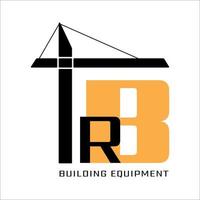 um logotipo para uma empresa de construção ou empresa de aluguel de equipamentos de construção em laranja e preto vetor