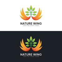 vetor logotipo ilustração natureza abstrata asas estilo gradiente