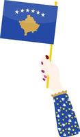 bandeira desenhada à mão do vetor do kosovo, eur