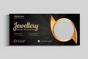modelo de design de banner de capa de negócios de joias. postagem de mídia social de ornamento de ouro vetor