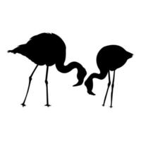 design de silhueta de flamingo. vetor de silhueta de forma animal em fundo branco