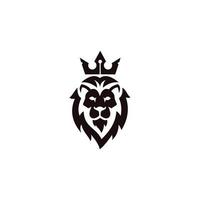 ícone do logotipo do escudo de cabeça de leão. símbolo de distintivo de coroa de ouro real. sinal animal rei premium. ilustração vetorial. vetor