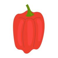 páprica doce simples simples, pimenta vermelha. comida saudável, vitaminas, legumes. ilustração em estilo simples vetor