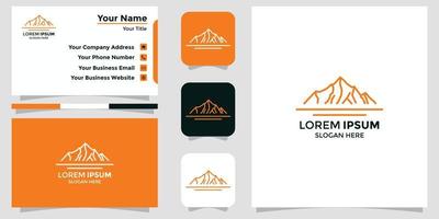 logotipo minimalista da montanha e cartão de marca vetor