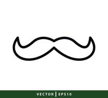 ilustração de estilo simples de ícone de bigode vetor